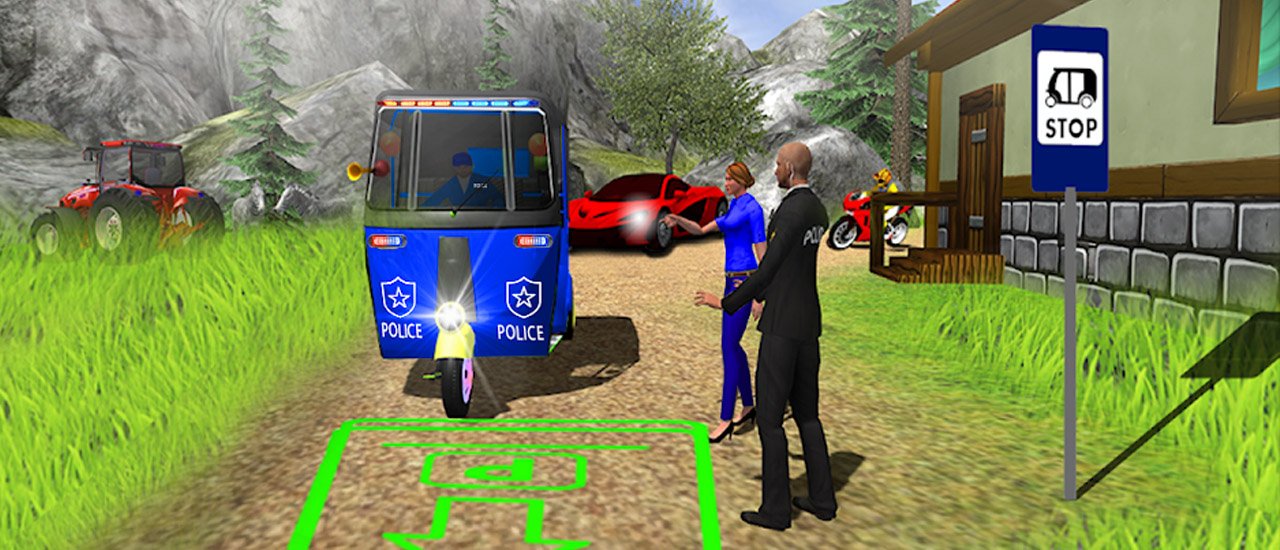 Police Auto Rickshaw Taxi Game