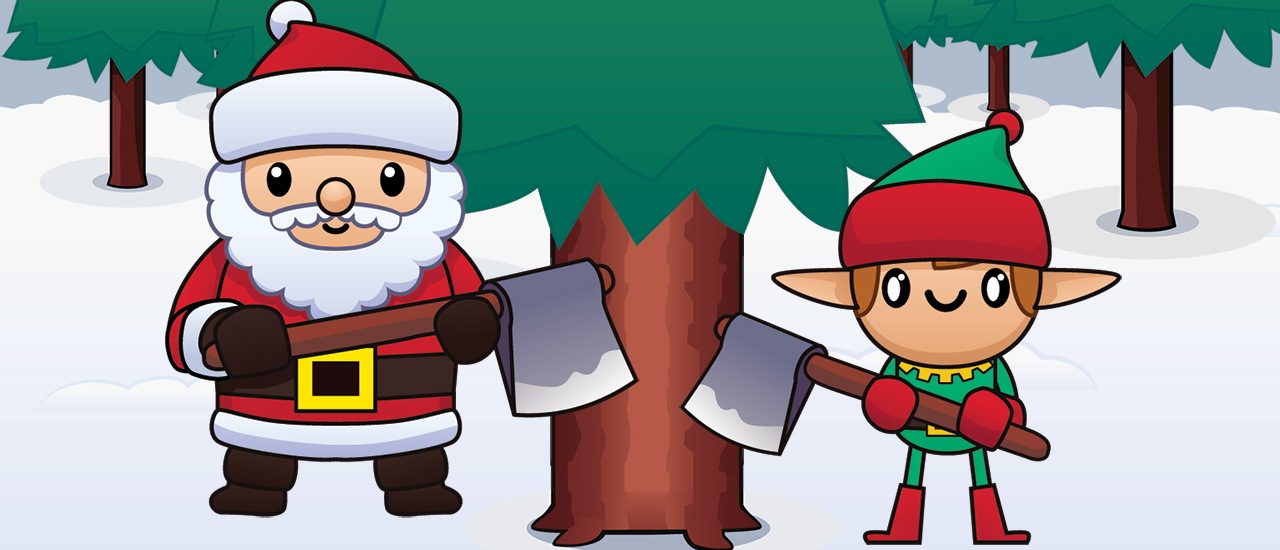 Wood Cutter Santa Idle